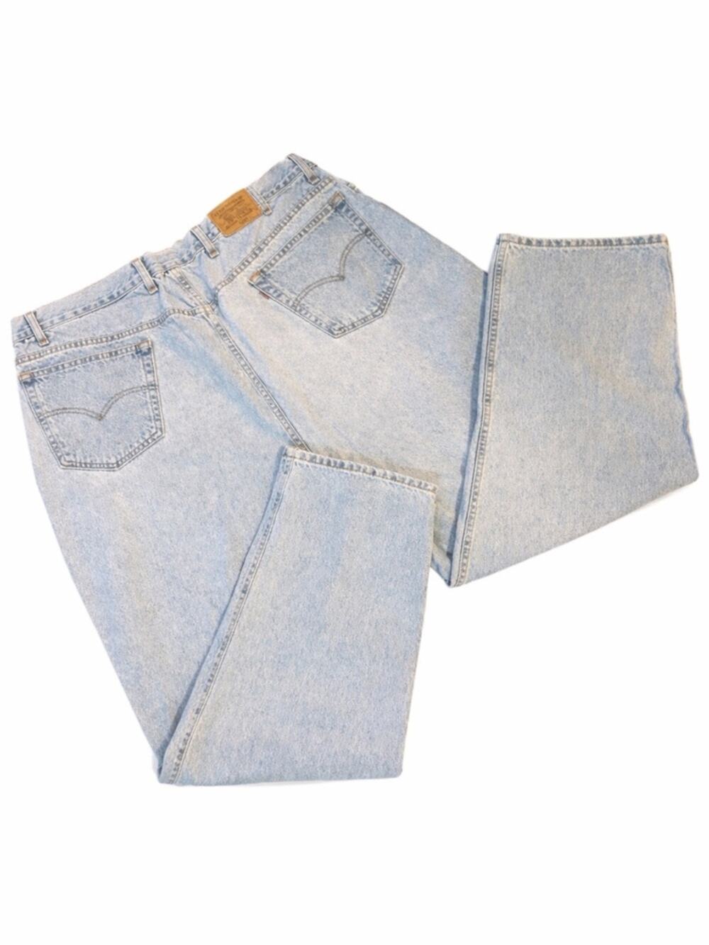 VTG Levi’s 545 Loose Fit Orange Tab Jeans 50X32  Light Wash Jeans Made In USA